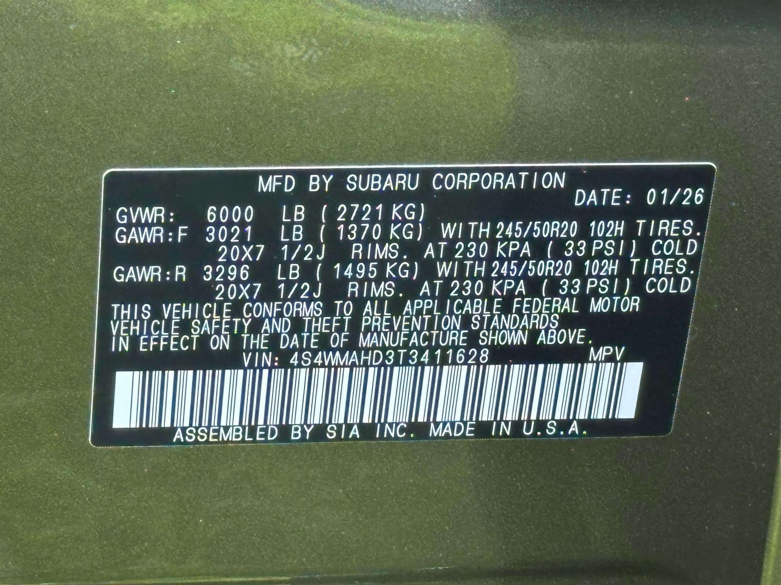 2026 Subaru ASCENT Limited Bronze Edition 7-Passenger