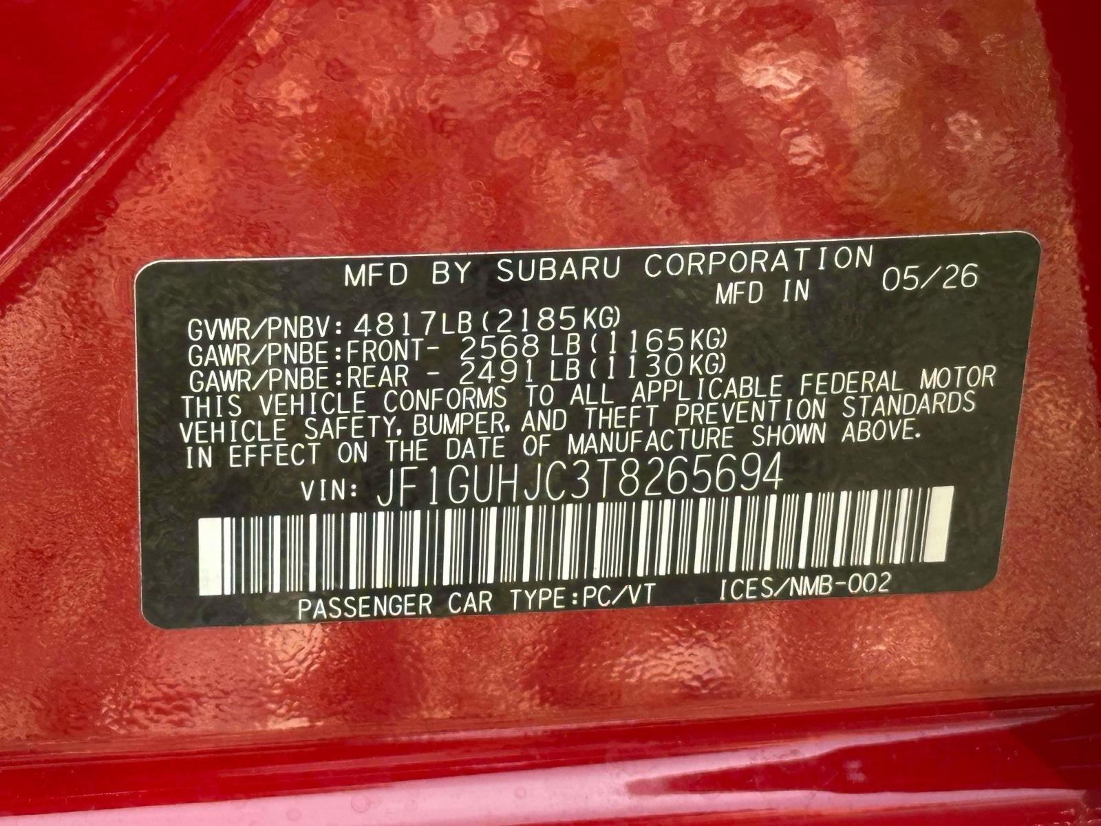 2026 Subaru IMPREZA RS