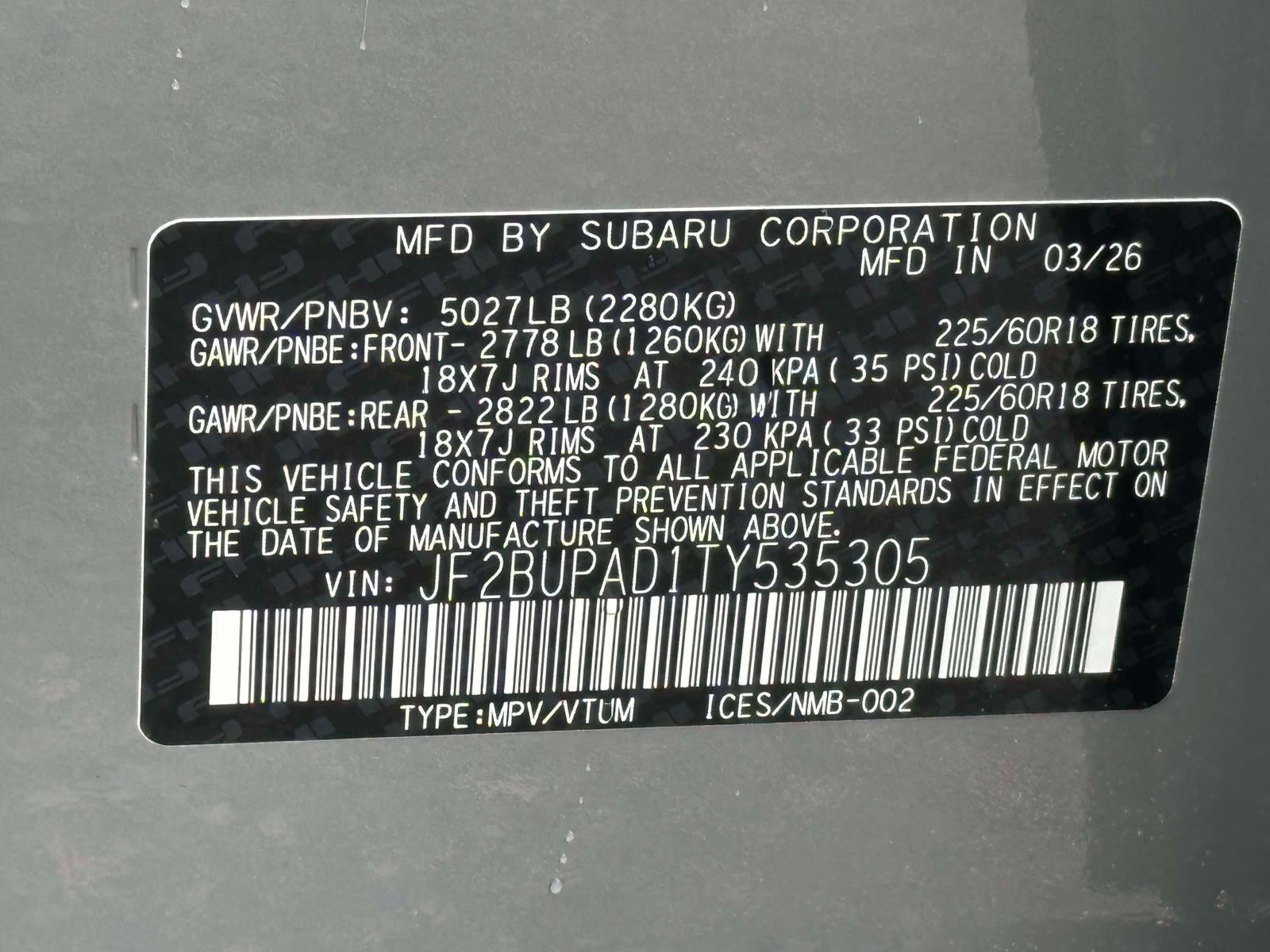 2026 Subaru OUTBACK Premium