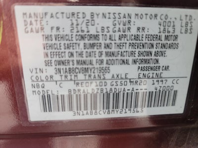 2021 Nissan Sentra SV