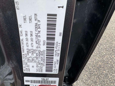 2025 Toyota Tundra 4WD SR CrewMax 5.5' Bed (Natl)