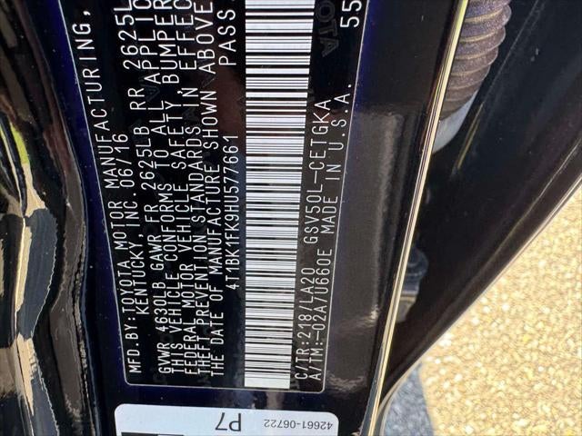 2017 Toyota Camry XLE V6 Auto (Natl)