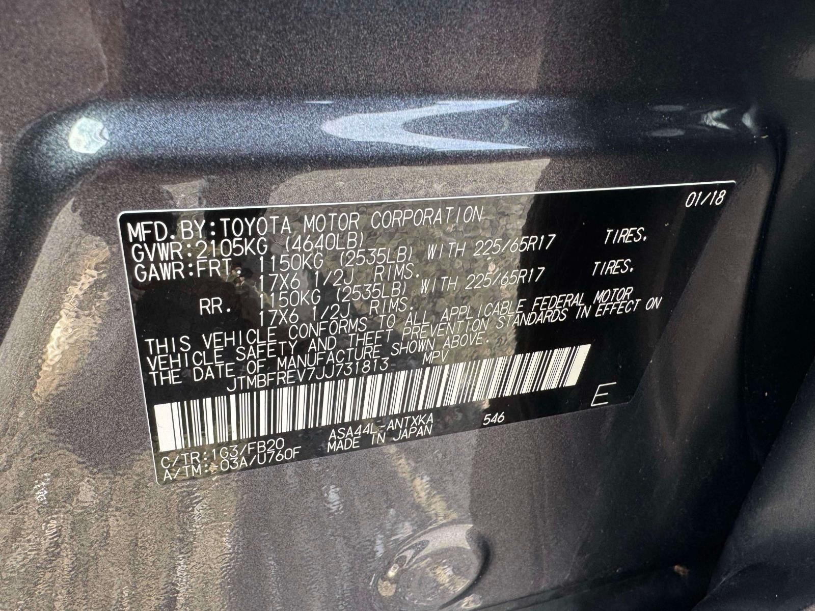 2018 Toyota RAV4 LE AWD (Natl)