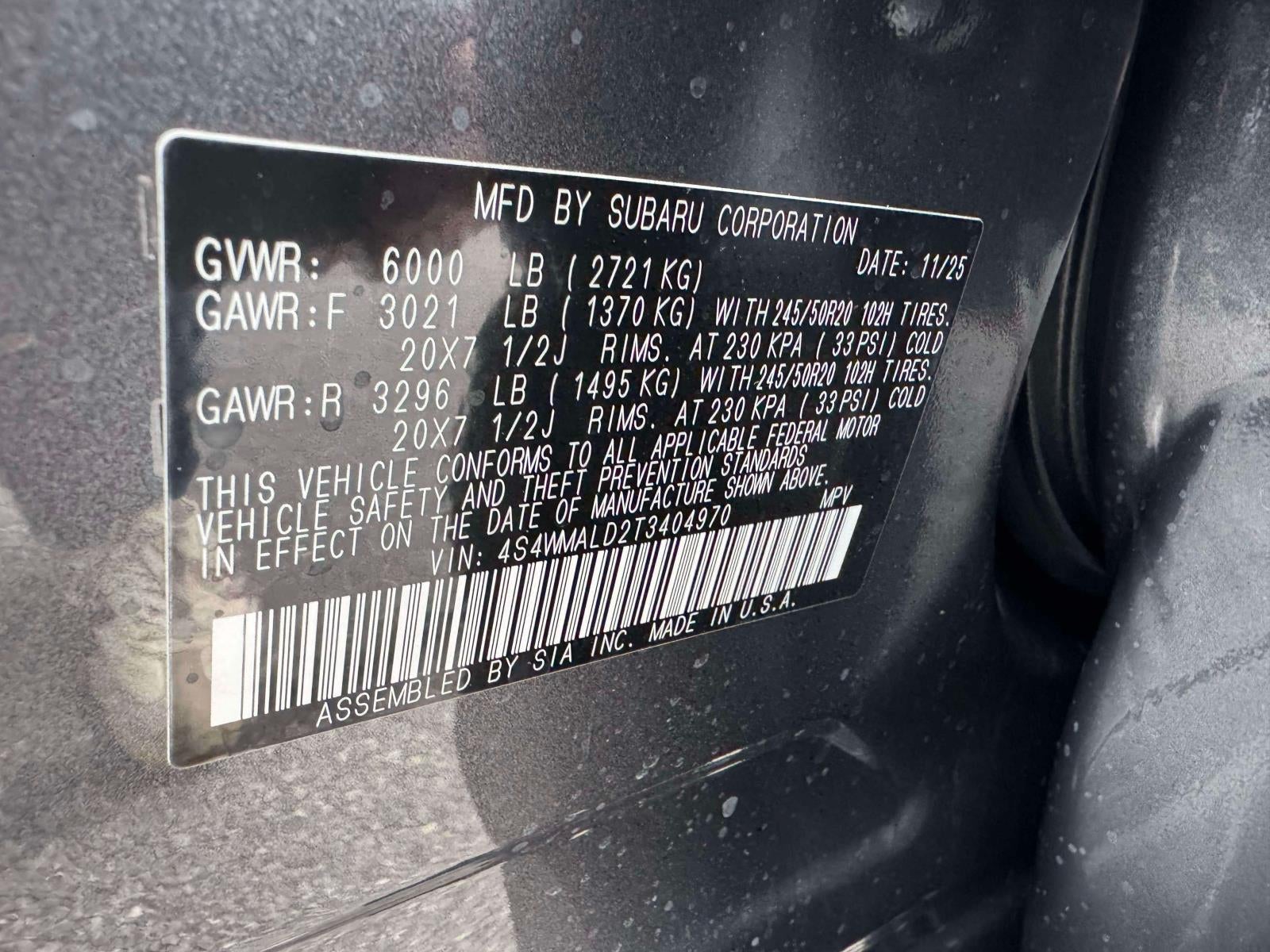 2026 Subaru ASCENT Onyx Edition Touring 7-Passenger