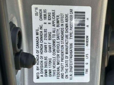 2016 Honda Civic Sedan 4dr CVT EX-L