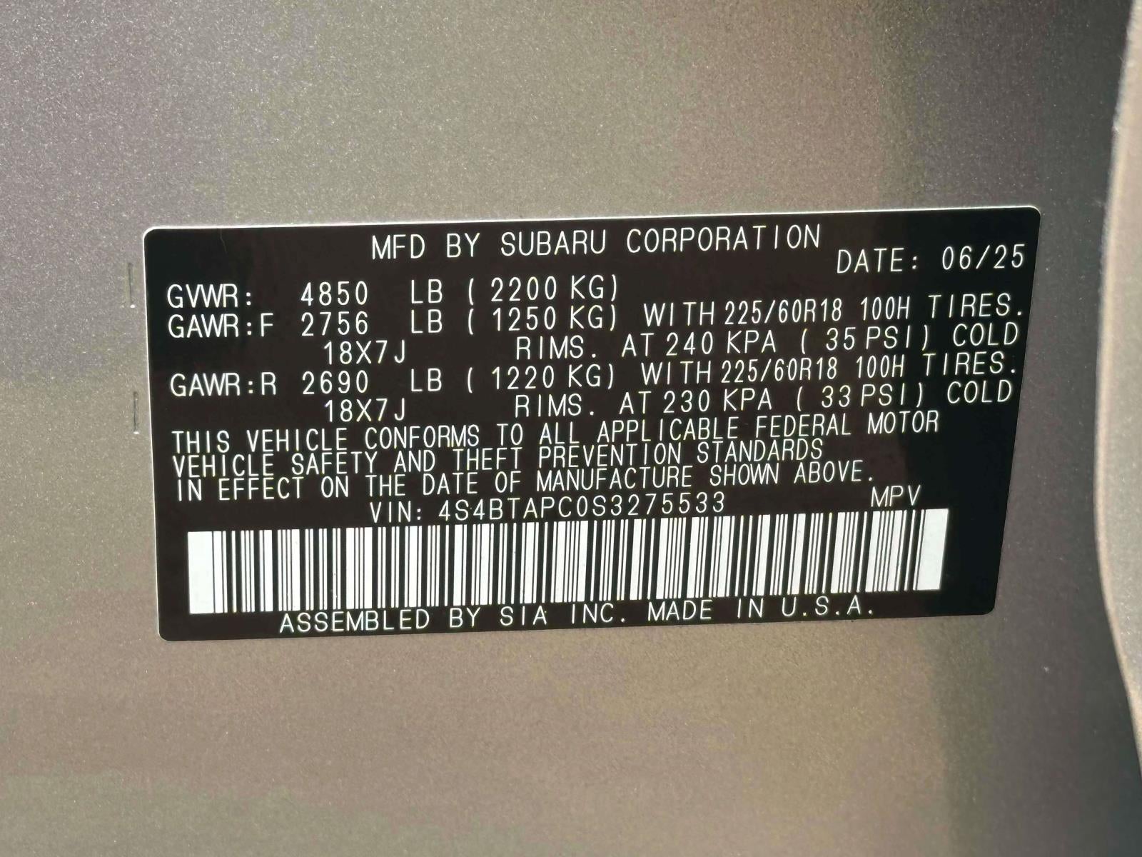 2025 Subaru Outback Touring AWD