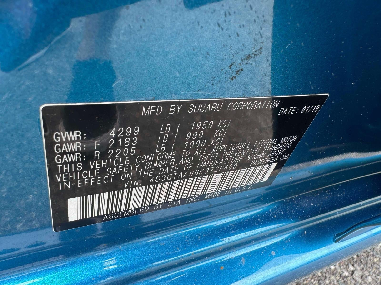 2019 Subaru Impreza 2.0i 5-door CVT