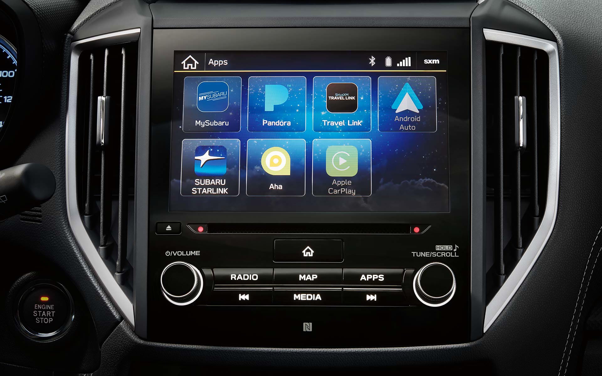 A close-up of the SUBARU STARLINK Multimedia touchscreen on the 2022 Forester. | Subaru World of Hackettstown in Hackettstown NJ
