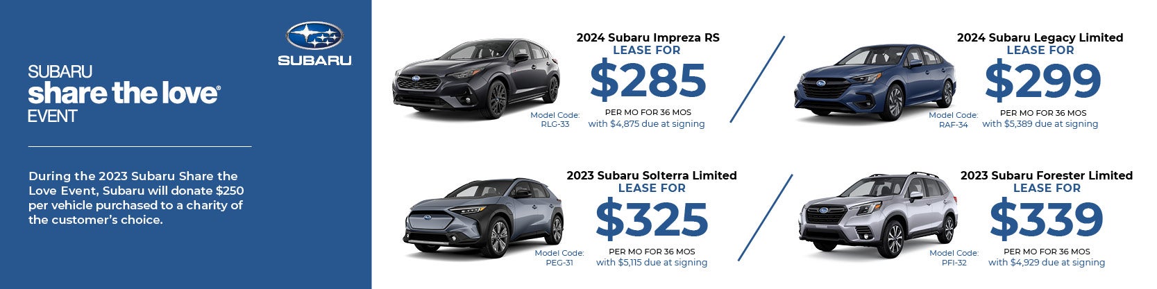 Subaru Spring Savings